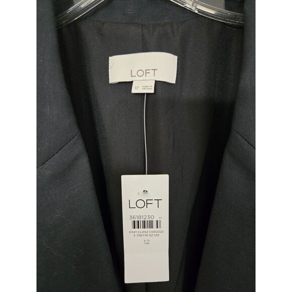 NWT Loft Peak Lapel Modern Blazer in Black Women's Size 12 - Picture 7 of 10